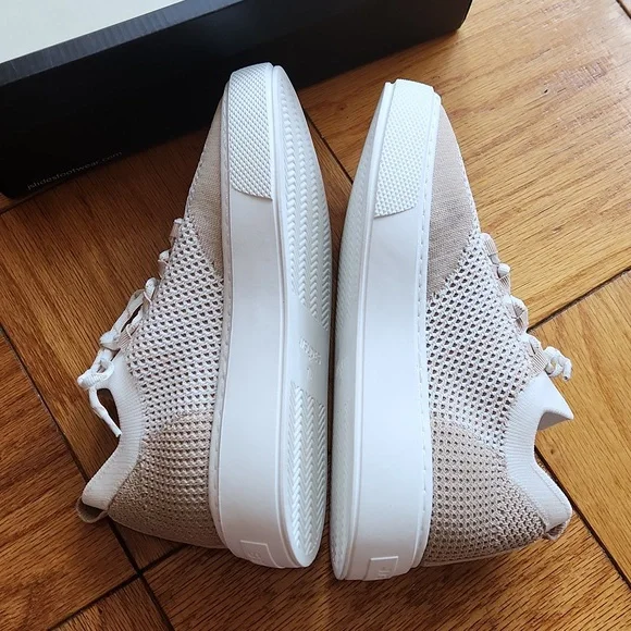 J Slides NYC white/nude Duchess lace-up knitted sneakers - Picture 4 of 14